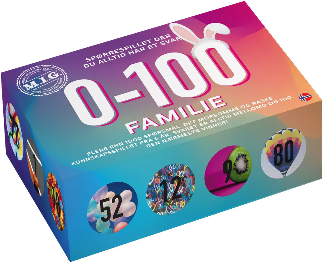 0-100 Familie Spørrespill