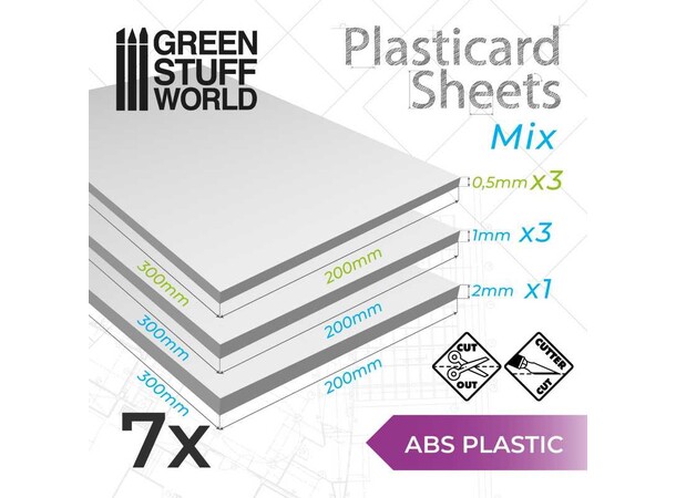 ABS Plasticard - A4 (7 ark) Green Stuff World