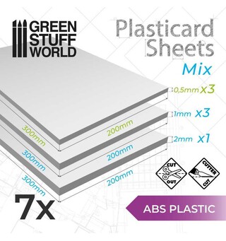 ABS Plasticard Sheets Mix - A4 (7 ark) Green Stuff World