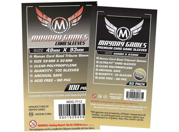 Brettspill Kortbeskyttere 50 stk 49x93 Roman Card Sized Tribune Sleeves 