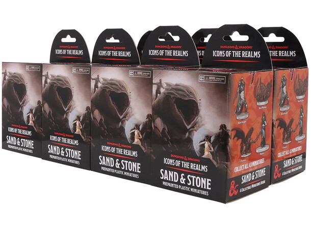 D&D Figur Icons Sand & Stone Brick Display - 8 bokser á 4 figurer per boks