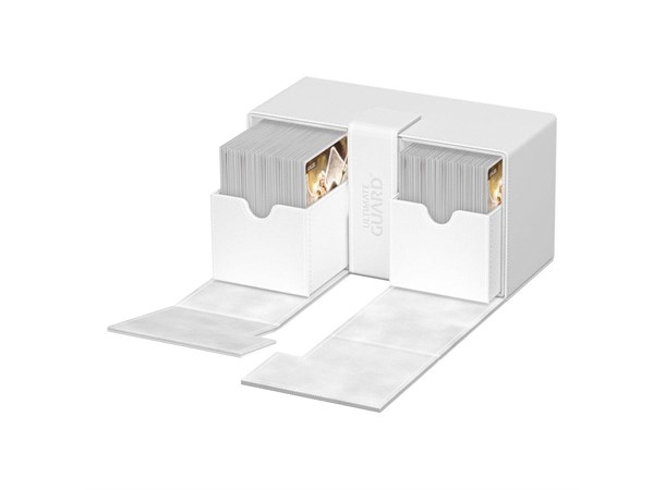 Deck Box Twin Flip Monocolor 200+ Hvit Ultimate Guard Flip n Tray XenoSkin