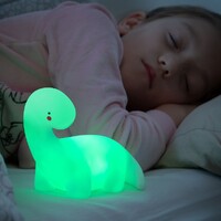 Dinosaur Nattlys Lampe 12cm Batteridrevet, fargeskiftende LED