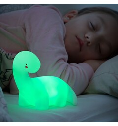 Dinosaur Nattlys Lampe 12cm Batteridrevet, fargeskiftende LED