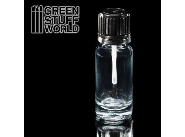 Glassflaske m/ pensel for dosering Green Stuff World