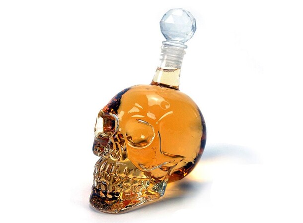 Hodeskalle Glassflaske Karaffel 1 Liter Glass Skull Bottle