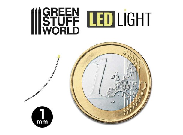 LED Light Warm White - 1mm (10 stk) Green Stuff World