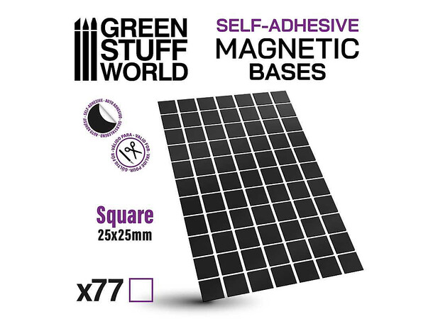 Magnetic Bases - 25x25mm (77 stk) Green Stuff World