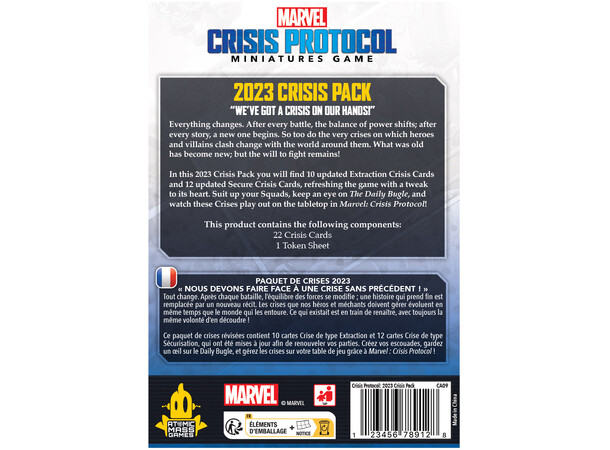 Marvel Crisis Protocol Card Pack 2023 Expansion till Marvel Crisis Protocol 