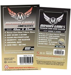 Mayday Kortbeskyttere 49x93mm - 50 stk Roman Card Sized Tribune Sleeves