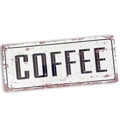 Metall Skilt Coffee 13 x 30cm
