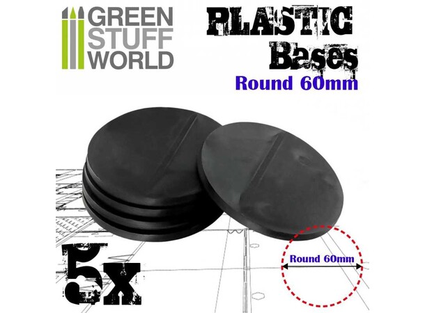 Plastbas Svart Round - 60mm (5 st) Green Stuff World 