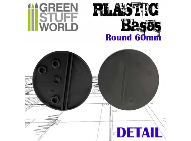 Plastbaser Svart Round - 60mm (5 stk) Green Stuff World 