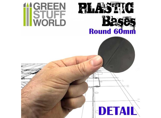 Plastbaser Svart Round - 60mm (5 stk) Green Stuff World 