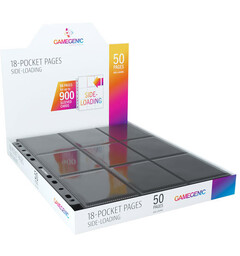 Plastlomme 18-Pocket Side Load Svart x50 Gamegenic - Passer Double Sleeve
