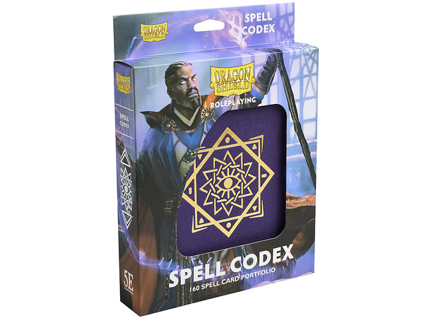 RPG Spell Codex Portfolio Arcane Purple Dragon Shield Roleplaying