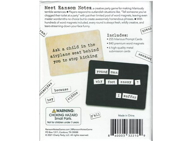 Ransom Notes Ordspill The Ridiculous Word Magnet Game