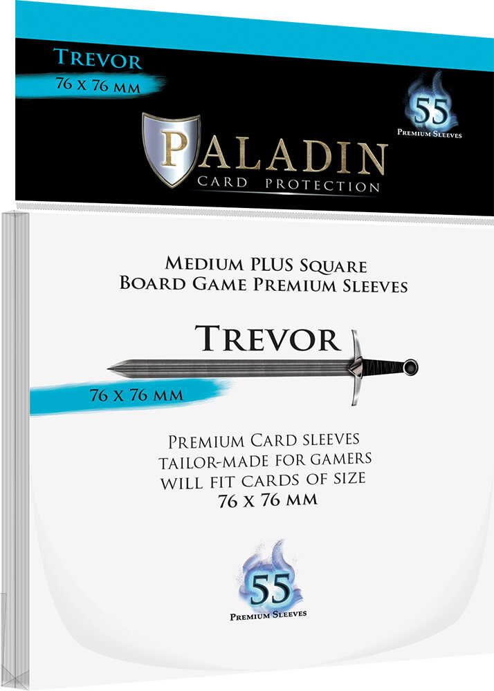 Brettspill Kortbeskyttere 55 stk 76x76 Paladin Trevor Medium Plus Square