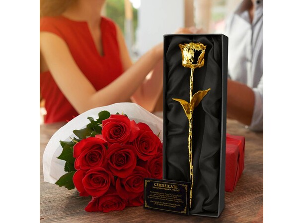 24K Golden Rose m/ presentförpackning 
