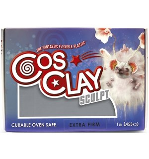 Cosclay Sculpting Clay Grey Extra Firm Hybrid Plastic / Rubber Polymer 0,45kg 