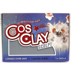 Cosclay Sculpting Clay Grey Extra Firm Hybrid Plastic / Rubber Polymer 0,45kg