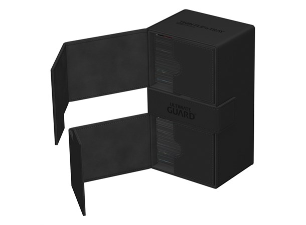Deck Box Twin Flip Monocolor 200+ Svart Ultimate Guard Flip n Tray XenoSkin
