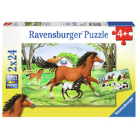 Hestenes verden Puslespill 2x24 biter Ravensburger Puzzle