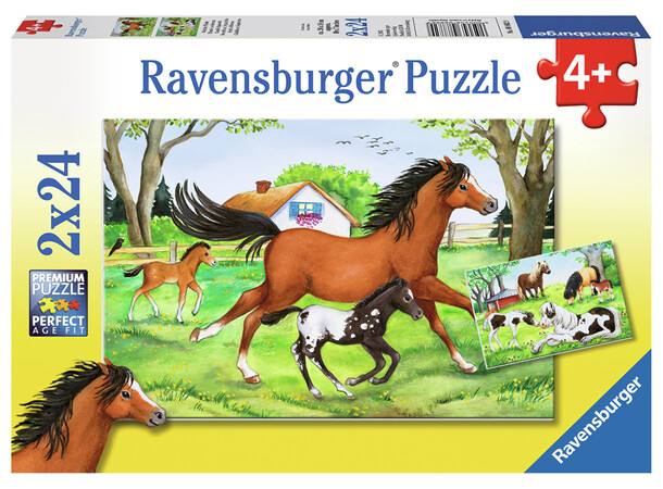 Hestenes verden Puslespill 2x24 biter Ravensburger Puzzle