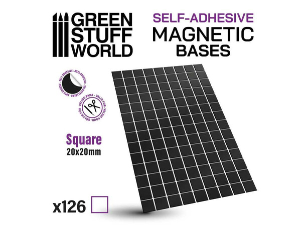 Magnetic Bases - 20x20mm (126 st) Green Stuff World 