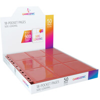 Plastficka 18-Pocket Side Load Röd x50 Gamegenic - Passar Double Sleeve