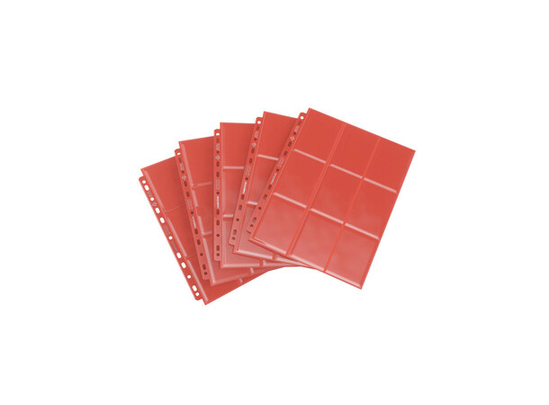 Plastficka 18-Pocket Side Load Röd x50 Gamegenic - Passar Double Sleeve 