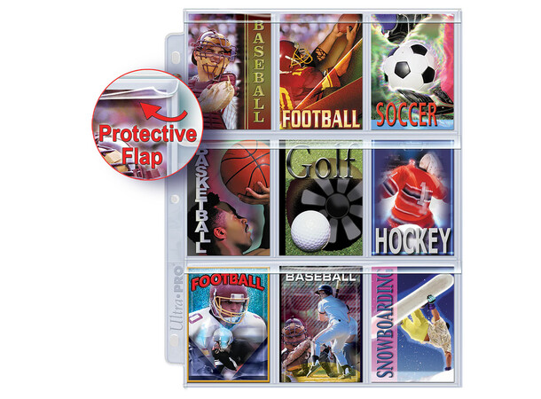 Plastlomme 9-Pocket m/ Flap - 100 stk Ultra Pro Premium Secure Pages 