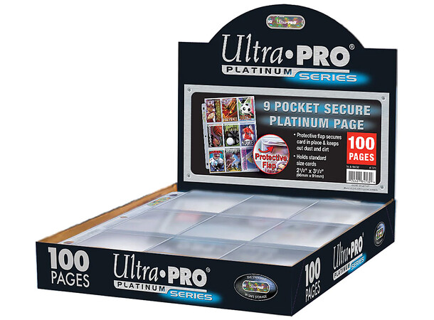 Plastlomme 9-Pocket m/ Flap - 100 stk Ultra Pro Premium Secure Pages