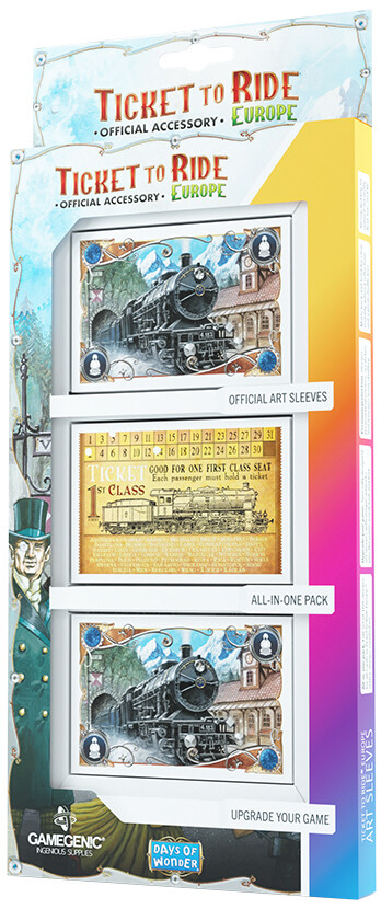 Ticket to Ride Europe Sleeves - 168 stk Offisielle kortbeskyttere