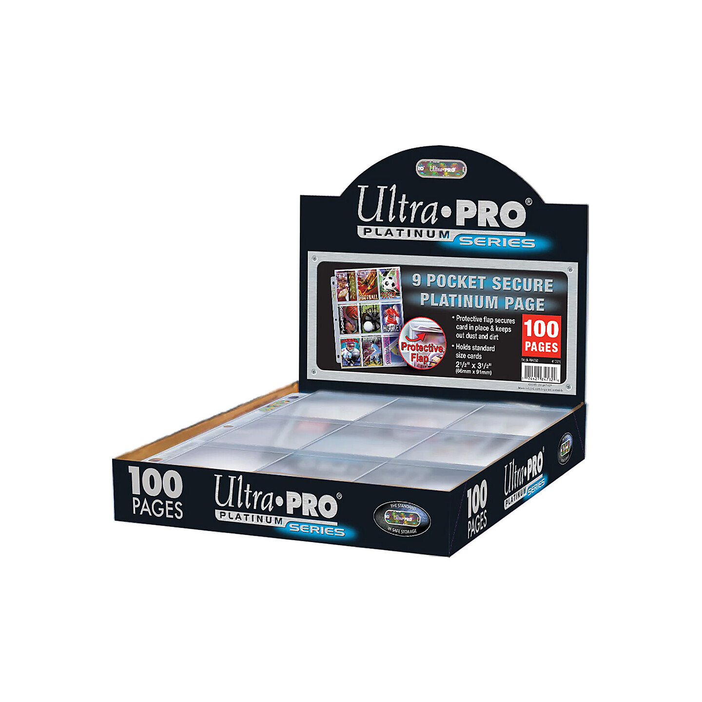 Plastlomme 9-Pocket m/ Flap - 100 stk Ultra Pro Premium Secure Pages