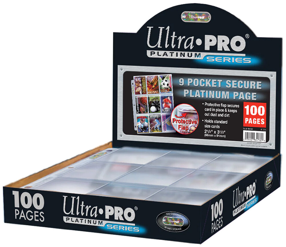 Plastlomme 9-Pocket m/ Flap - 100 stk Ultra Pro Premium Secure Pages