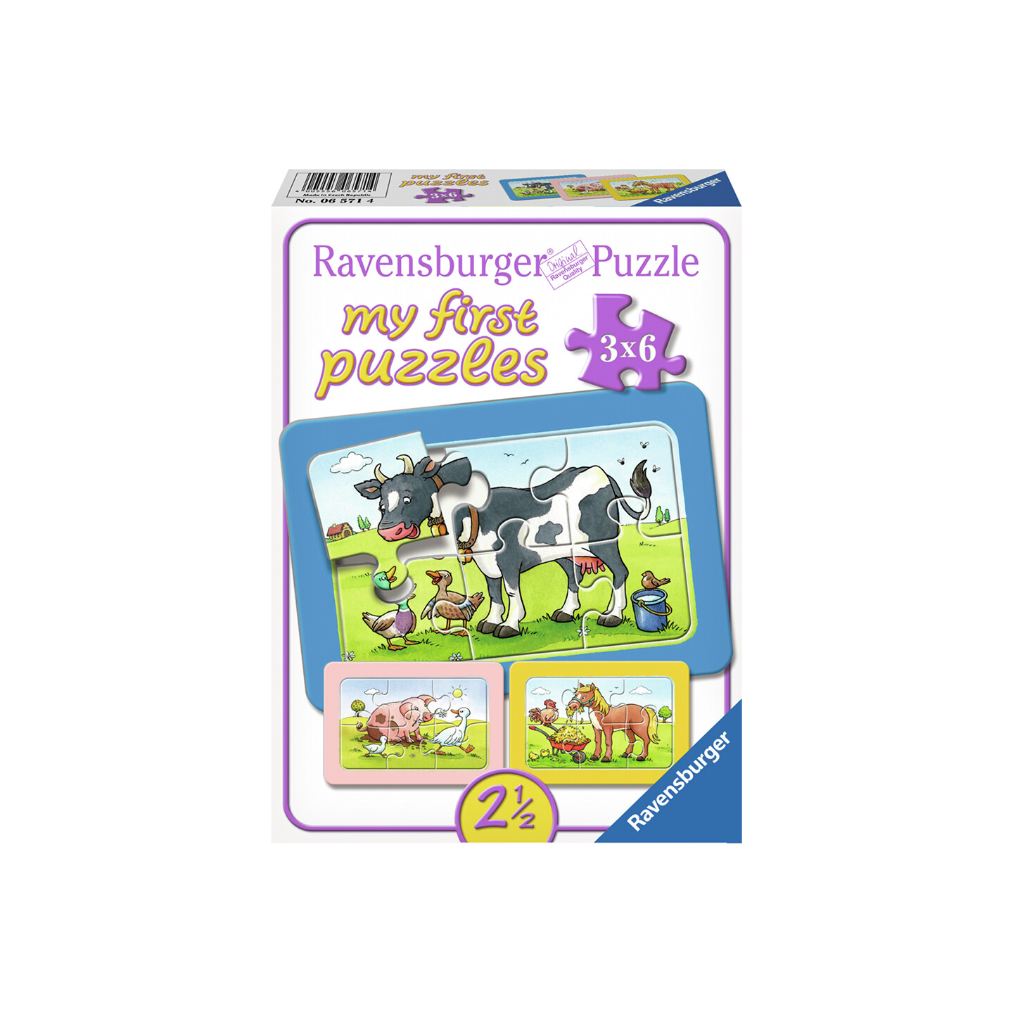 Gode dyrevenner Puslespill 3x6 biter Ravensburger My First Puzzles