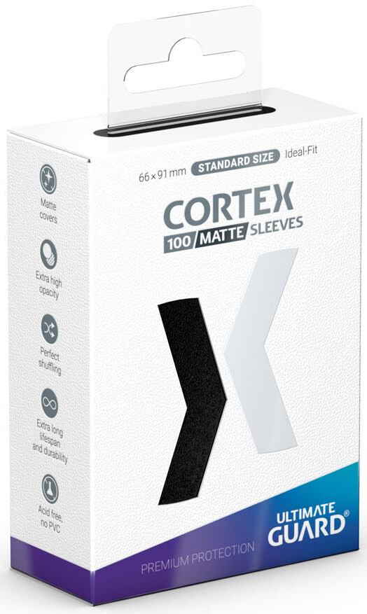 Sleeves Cortex Svart MATTE x100 - 66x91 Ultimate Guard Standard Size