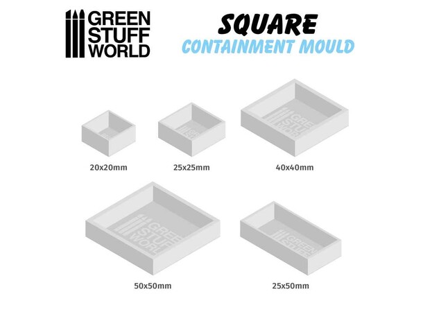 Bases Containment Moulds Square x5 Green Stuff World 