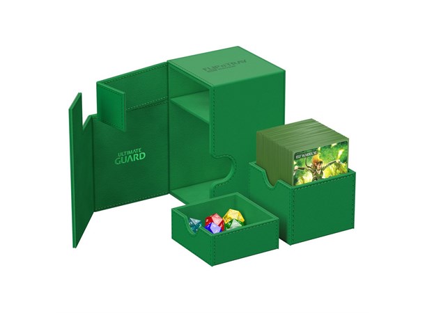 Deck Box Flip Tray Monocolor 100+ Grønn