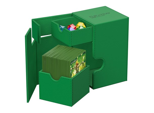 Deck Box Flip Tray Monocolor 100+ Grønn