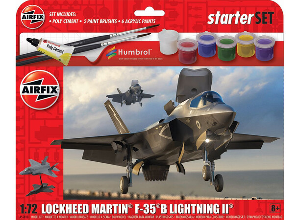 Lockheed Martin F-35B Starter Set Airfix 1:72 Byggesett 22 cm Lightning II