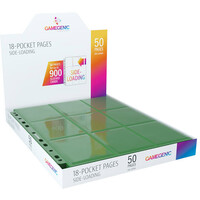 Plastficka 18-Pocket Side Load Grön x50 Gamegenic - Passar Double Sleeve