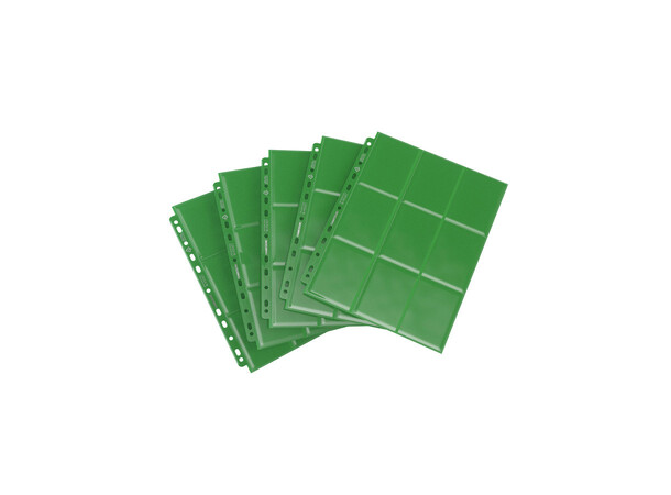 Plastficka 18-Pocket Side Load Grön x50 Gamegenic - Passar Double Sleeve 