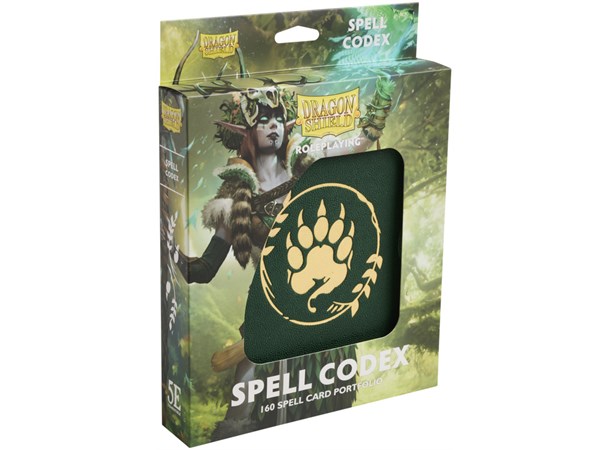 RPG Spell Codex Portfolio Forest Green Dragon Shield Roleplaying 