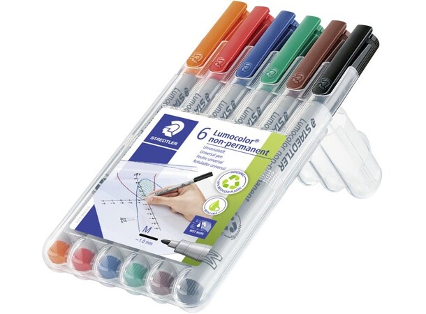 Raderbara pennar 1mm 6pack Pk. a 6 st Staedtler Lumocolor M-series 