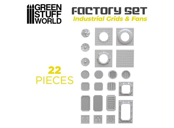 Silicone Molds Industrial Grids & Fans Green Stuff World - Factory Set