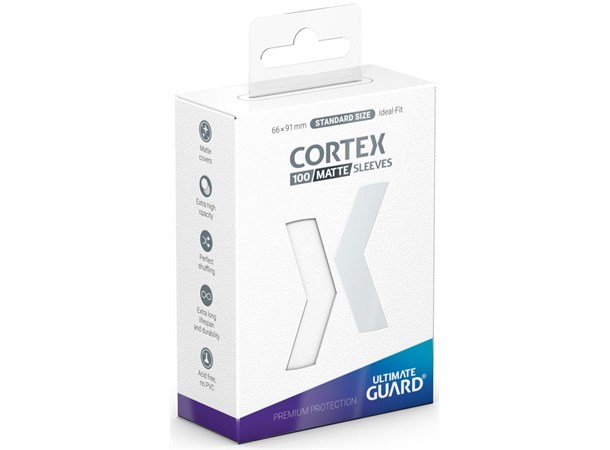 Sleeves Cortex Hvit MATTE x100 - 66x91 Ultimate Guard Standard Size