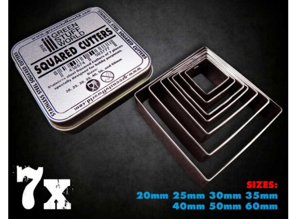 Squared Cutters for Bases (7 st) Green Stuff World 