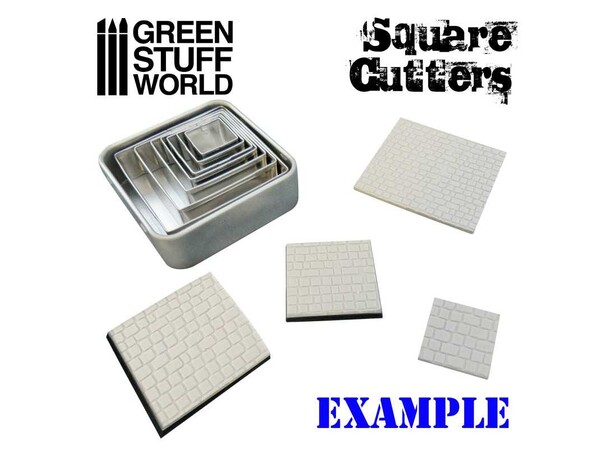 Squared Cutters for Bases (7 stk) Green Stuff World 